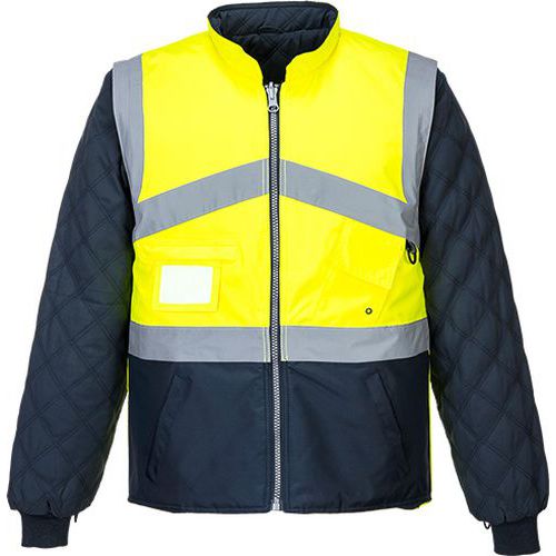 Dwustronna kurtka ostrzegawcza kontrastowa, niebieski/żółty - Dwustronna kurtka ostrzegawcza kontrastowa, niebieski/żółty, rozm. 4XL