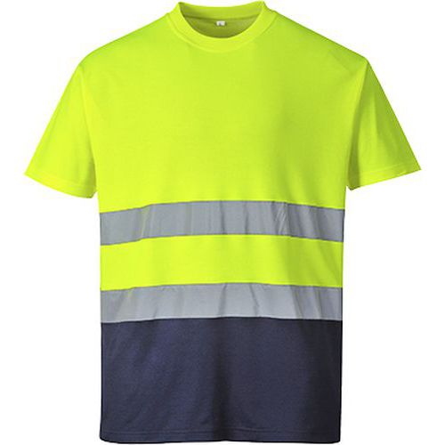 T-shirt dwukolorowy ostrzegawczy Cotton Comfort, niebieski/żółty - T-shirt dwukolorowy ostrzegawczy Cotton Comfort, niebieski/żółty, rozm. S