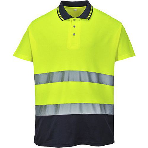 Koszulka polo dwukolorowa Cotton Comfort, niebieski/żółty - Koszulka polo dwukolorowa Cotton Comfort, niebieski/żółty, rozm. S