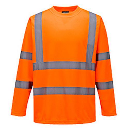 T-Shirt ostrzegawczy z długimi rękawami, pomarańczowy - T-Shirt ostrzegawczy z długimi rękawami, pomarańczowy, rozm. S