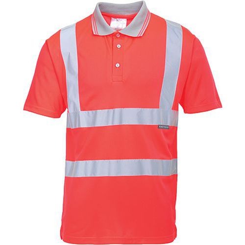 Koszulka ostrzegawcza polo, czerwony - Koszulka ostrzegawcza polo, czerwony, rozm. M