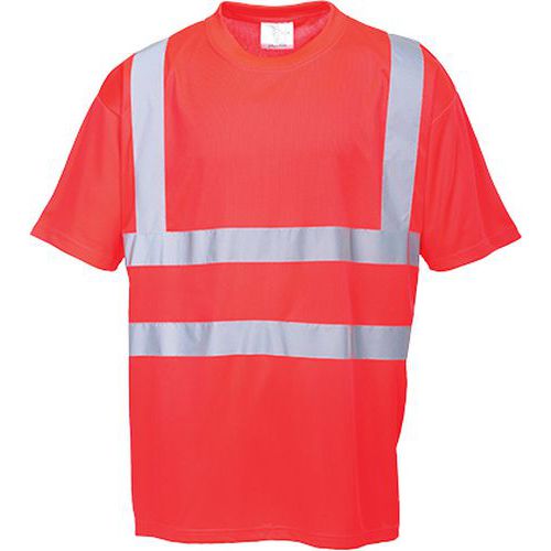 T-shirt ostrzegawczy, czerwony - T-shirt ostrzegawczy, czerwony, rozm. M