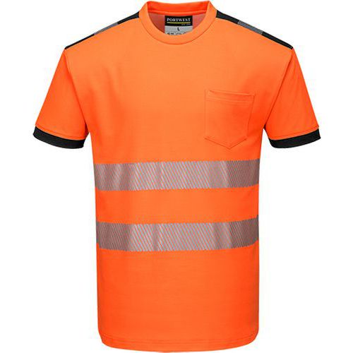 T-Shirt ostrzegawczy PW3, czarny/pomarańczowy - T-Shirt ostrzegawczy PW3, czarny/pomarańczowy, rozm. 4XL
