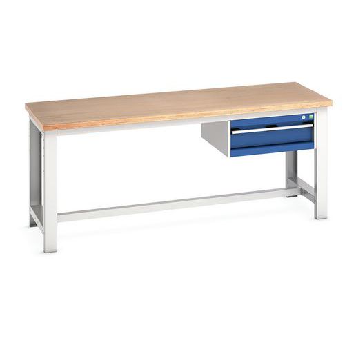 Stoły robocze Bott Cubio, multiplex, 1 szuflada, szerokość 200 cm - Stół roboczy Bott Cubio, multiplex, 1 szuflada, 75 x 200 cm