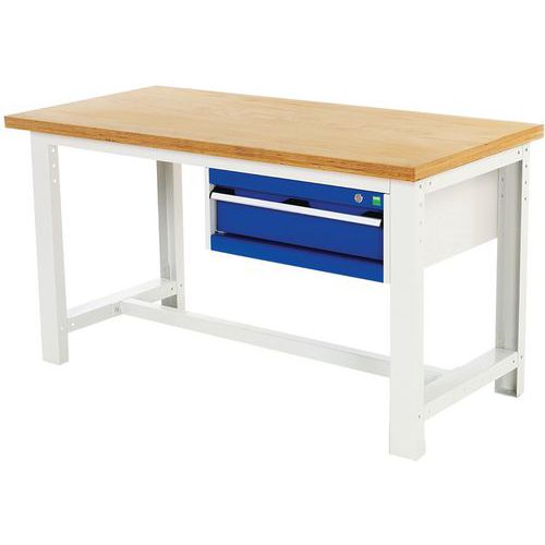 Stoły robocze Bott Cubio, multiplex, 1 szuflada, szerokość 200 cm - Stół roboczy Bott Cubio, multiplex, 1 szuflada, 90 x 200 cm