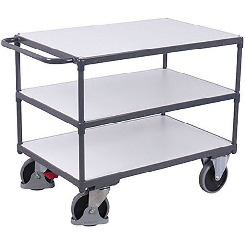 Wózki półkowe ESD, 3 półki, do 400 - 500 kg - Wózek półkowy ESD, 3 półki, do 500 kg, 139 x 80 x 92 cm