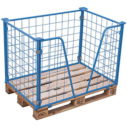 Przedłużki paletowe typ 63, siatkowe - Nadstawka paletowa typ 63, siatkowa, niebieska, 120 x 120 x 100 cm