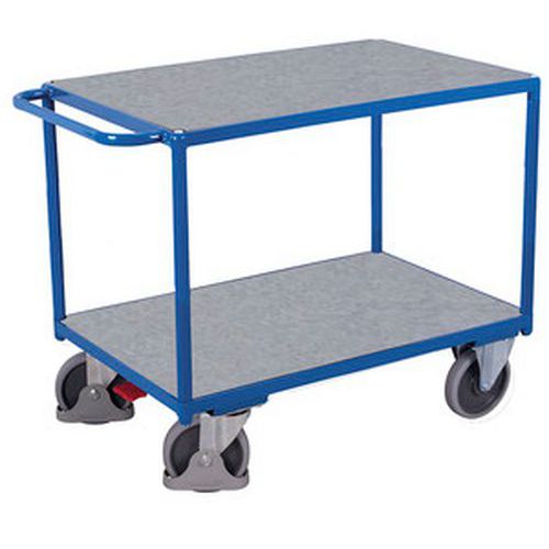 Wózki półkowe z uchwytem, do 500 kg, 2 półki - Wózek półkowy z uchwytem, do 500 kg, 2 półki, 92 x 139 x 80 cm, niebieski