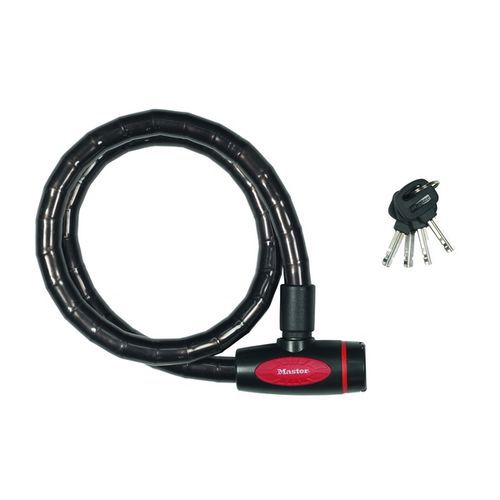 Opancerzone kable rowerowe Master Lock 1m - Opancerzony kabel rowerowy Master Lock 1m, czarny