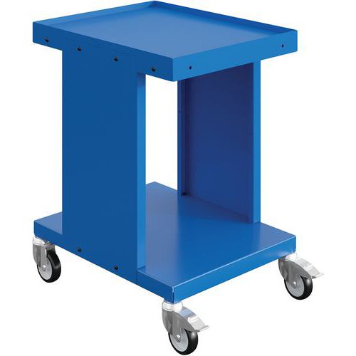 Wózki warsztatowe na materiał Sofame, 2 poziomy, 150 kg - Wózek warsztatowy na materiały Sofame, 2 poziomy, 150 kg, niebieski