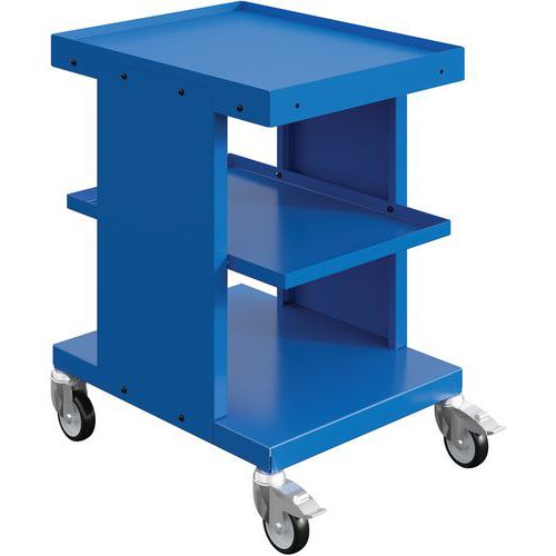 Wózki warsztatowe na materiały Sofame, 3 poziomy, 150 kg - Wózek warsztatowy na materiały Sofame, 3 poziomy, 150 kg, niebieski