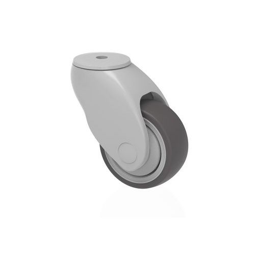 Koła transportowe skrętne z mocowaniem na otwór - Zestaw skrętny  tworzywowy z kołem fi 75 mm z mocowaniem na otwór