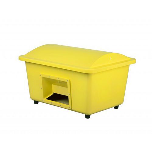 Pojemniki na materiał do posypywania dróg w zimie, 550 l - Pojemnik na materiał do posypywania dróg zimą, 550 l, żółty