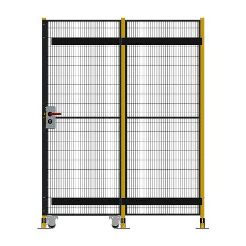 Jednoskrzydłowe drzwi przesuwne z prowadnicą teleskopową, zamek cylindryczny - Jednoskrzydłowe drzwi przesuwne z prowadnicą teleskopową, zamek cylindr
