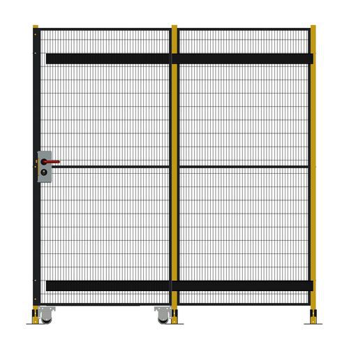 Jednoskrzydłowe drzwi przesuwne z prowadnicą teleskopową, zamek cylindryczny - Jednoskrzydłowe drzwi przesuwne z prowadnicą teleskopową, zamek cylindr