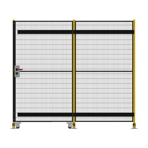 Jednoskrzydłowe drzwi przesuwne z prowadnicą teleskopową, zamek cylindryczny - Jednoskrzydłowe drzwi przesuwne z prowadnicą teleskopową, zamek cylindr