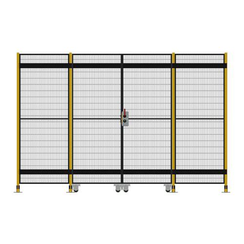 Dwuskrzydłowe drzwi przesuwne z prowadnicą teleskopową, zamek cylindryczny - Dwuskrzydłowe drzwi przesuwne z prowadnicą teleskopową, zamek cylindryczn