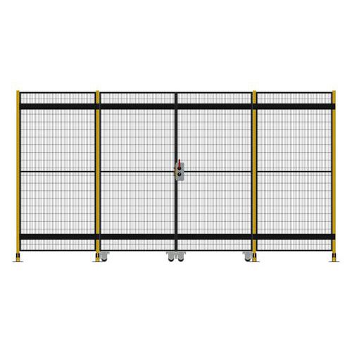 Dwuskrzydłowe drzwi przesuwne z prowadnicą teleskopową, zamek cylindryczny - Dwuskrzydłowe drzwi przesuwne z prowadnicą teleskopową, zamek cylindryczn
