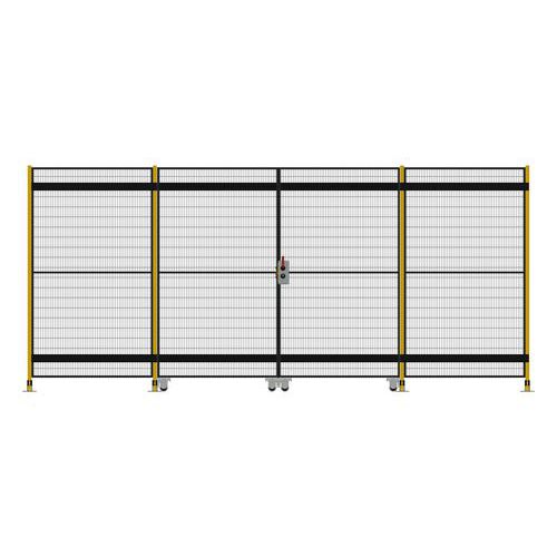 Dwuskrzydłowe drzwi przesuwne z prowadnicą teleskopową, zamek cylindryczny - Dwuskrzydłowe drzwi przesuwne z prowadnicą teleskopową, zamek cylindryczn