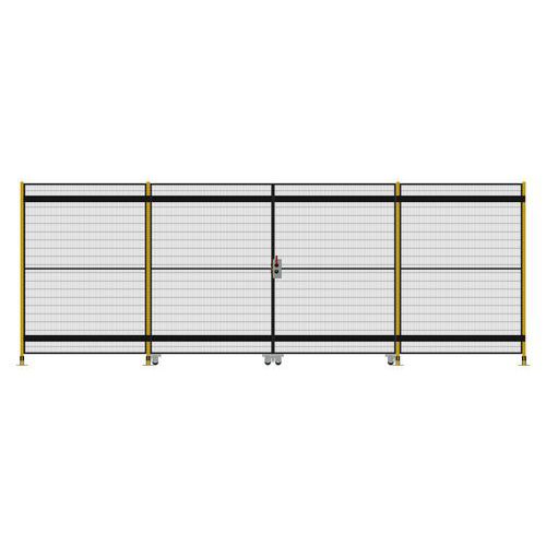 Dwuskrzydłowe drzwi przesuwne z prowadnicą teleskopową, zamek cylindryczny - Dwuskrzydłowe drzwi przesuwne z prowadnicą teleskopową, zamek cylindryczn