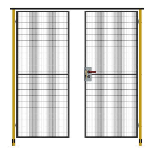 Dwuskrzydłowe drzwi na zawiasach, zamek cylindryczny - Dwuskrzydłowe drzwi na zawiasach, zamek cylindryczny, wysokość 224 cm, szerokość 200 cm