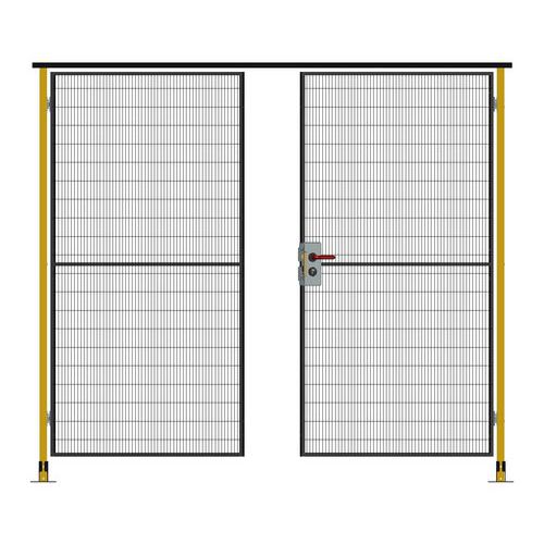 Dwuskrzydłowe drzwi na zawiasach, zamek cylindryczny - Dwuskrzydłowe drzwi na zawiasach, zamek cylindryczny, wysokość 224 cm, szerokość 240 cm
