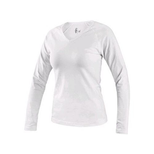 Koszulka CXS MARY, damska, V dekolt, długi rękaw, kolor biały - Koszulka CXS MARY, damska, V dekolt, długi rękaw, kolor biały, roz.2XL