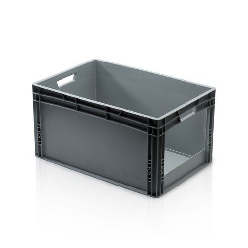 Plastikowe skrzynki euro z otworem - Plastikowa skrzynka Euro z otworem, 60 x 40 x 32 cm