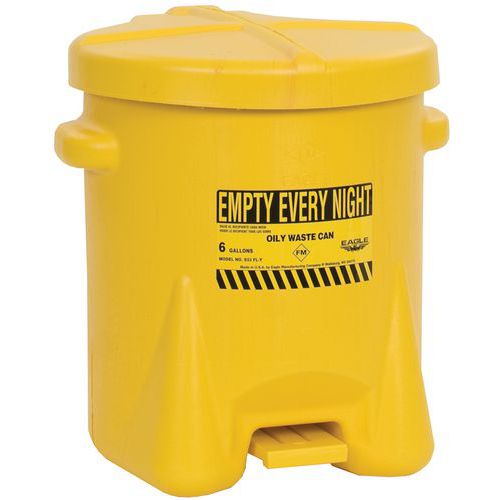 Ognioodporne pojemniki na zużyte szmaty - Ognioodporny kosz na śmieci, żółty, 3,8 l