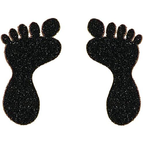 Samoprzylepny antypoślizgowy znak podłogowy - Footprint - Naklejka antypoślizgowa, nóżki, czarna, 104x57mm
