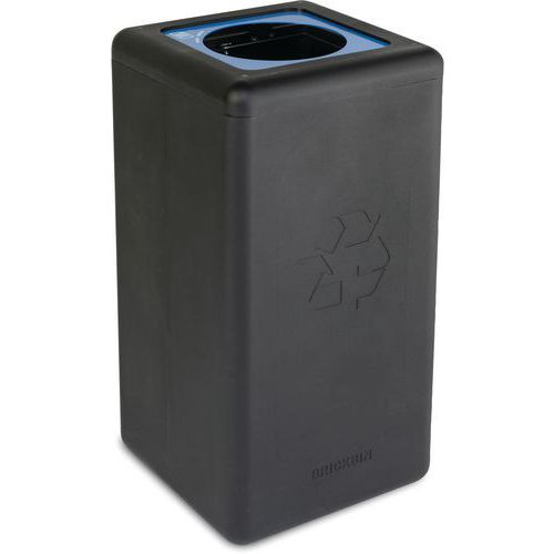Kosz na śmieci BrickBin 65 l papier - Kosz na śmieci, z tworzywa z recyklingu, BrickBin 65 l papier czarny/niebieski