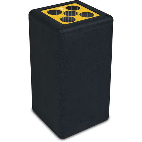 Kosz na śmieci, z tworzywa z recyklingu, na kubki BrickBin Cups 65 l - Kosz na kubki, z tworzywa z recyklingu, BrickBin Cups 65 l czarny/żółty