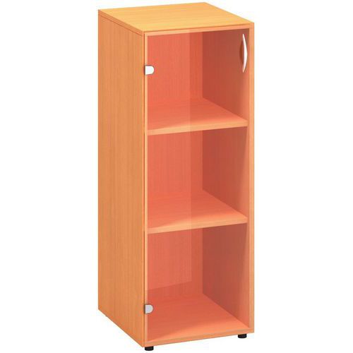 Szafy średnie wąskie Alfa 500, 106,3 x 40 x 45,8 cm, ze szklanymi drzwiami - wersja lewa - Szafa średnia wąska Alfa 500, 106,3 x 40 x 45,8 cm, ze szkl