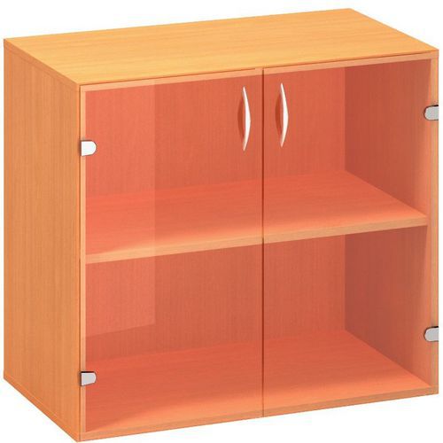 Szafki niskie szerokie Alfa 500, 74,2 x 80 x 45,8 cm, ze szklanymi drzwiami - Szafka niska szeroka Alfa 500, 74,2 x 80 x 45,8 cm, ze szklanymi drzwiam