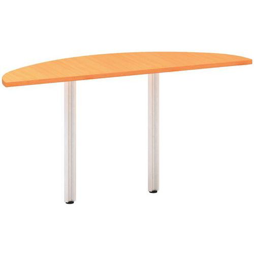 Dostawki do stołu Alfa 100 z szarą podstawą, 40 x 142,5 x 73,5 cm, 1/2 okręgu - Dostawka do stołu Alfa 100 z szarą podstawą, 40 x 142,5 x 73,5 cm, 1/2
