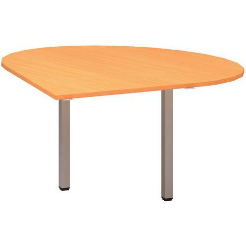 Dostawki do stołu Alfa 200 z szarą podstawą, 120 x 120 x 74,2 cm, kropla, wersja lewa - Dostawka do stołu Alfa 200 z szarą podstawą, 120 x 120 x 74,2 