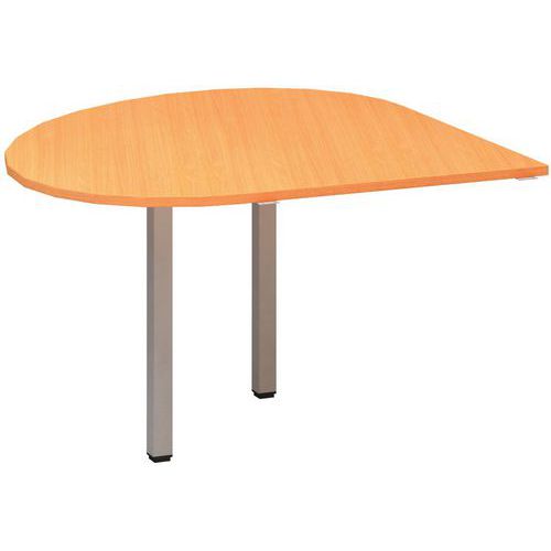 Dostawki do stołu Alfa 200 z szarą podstawą, 120 x 120 x 74,2 cm, kropla, wersja prawa - Dostawka do stołu Alfa 200 z szarą podstawą, 120 x 120 x 74,2