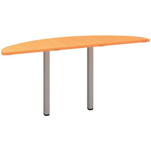 Dostawki do stołu Alfa 200 z szarą podstawą, 45 x 162,5 x 74,2 cm, 1/2 okręgu - Dostawka do stołu Alfa 200 z szarą podstawą, 45 x 162,5 x 74,2 cm, 1/2
