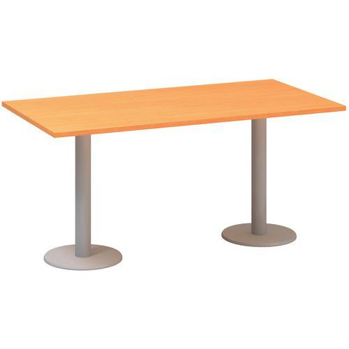 Stoły konferencyjne Alfa 400 z szarą podstawą, 160 x 80 x 74,2 cm - Stół konferencyjny Alfa 400 z szarą podstawą, 160 x 80 x 74,2 cm, wersja prosta, d
