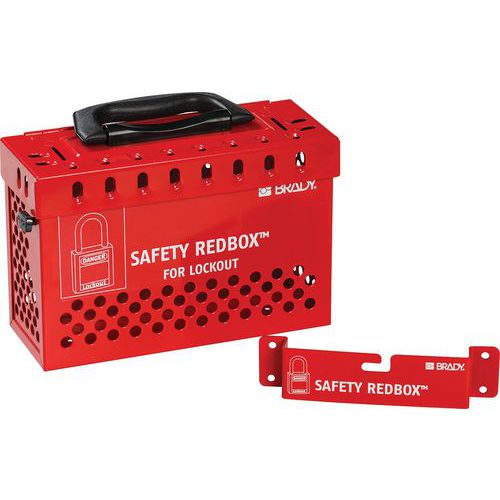 Pojemniki zbiorcze zamykane Brady Redbox Group - Pojemnik zbiorczy zamykany Brady Redbox Group, czerwony