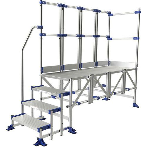 Podesty dostępowe Meca Modul Tubesca-Comabi, 2 balustrady + 1 poręcz - Podest dostępowy Meca Modul Tubesca-Comabi, 2 balustrady + 1 poręcz, 4 stopnie,