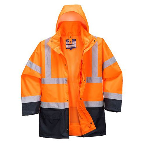 Kurtka ostrzegawcza 5 w 1 Essential, niebieski/pomarańczowy - Kurtka ostrzegawcza 5 w 1 Essential, niebieski/pomarańczowy, rozm. 4XL