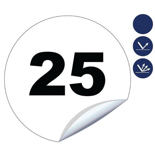 Okrągły znak ograniczenia prędkości Novap - Okrąg znaku ograniczenia prędkości Novap „25”, 200 mm, naklejka