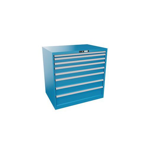 Szafki warsztatowe LISTA z szufladami, nośność 75-200 kg, 1023x725 mm - Szafka warsztatowa LISTA, 8 szuflad, nośność 200 kg, 1023 x 725 mm, otwieranie