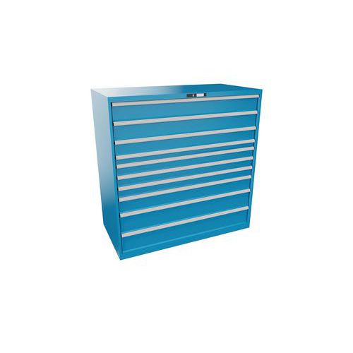 Szafki warsztatowe z szufladami Lista, 1431x725x1450mm, 10 szuflad - Szafka warsztatowa Lista, 1431x725x1450mm, 10 szuflad, jasnoniebieska