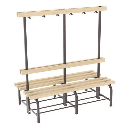 Ława Mary ze ścianą na wieszaki, dwustronna, 150 cm - Ława Mary ze ścianą na wieszaki, dwustronna, 150 cm, brązowa
