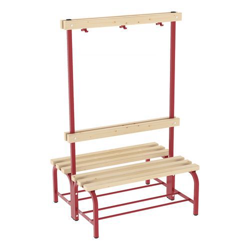 Ława Lisa ze ścianką na wieszaki, 100 cm, dwustronna - Ława Lisa ze ścianką na wieszaki, 100 cm, dwustronna, czerwona