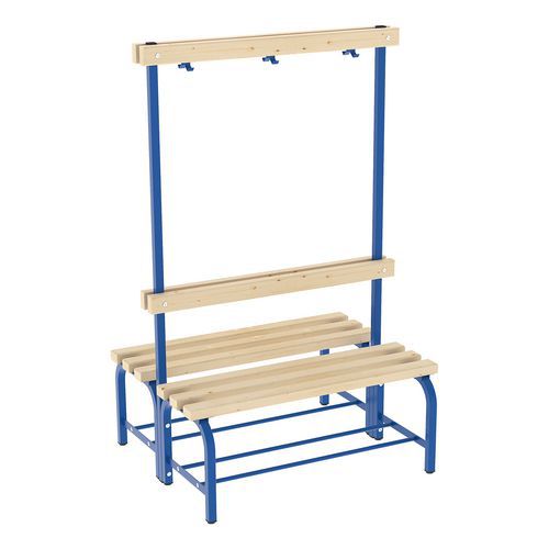 Ława Lisa ze ścianką na wieszaki, 100 cm, dwustronna - Ława Lisa ze ścianką na wieszaki, 100 cm, dwustronna, niebieska