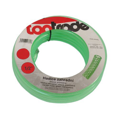 TOPTRADE wąż ogrodowy, zielony, przezroczysty, 1/2" - TOPTRADE wąż ogrodowy, zielony, przezroczysty, 1/2", 25 m