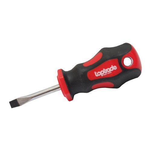 TOPTRADE śrubokręt płaski, krótki, magnetyczny, S2 - TOPTRADE śrubokręt płaski, krótki, magnetyczny, S2, 5 x 38 mm